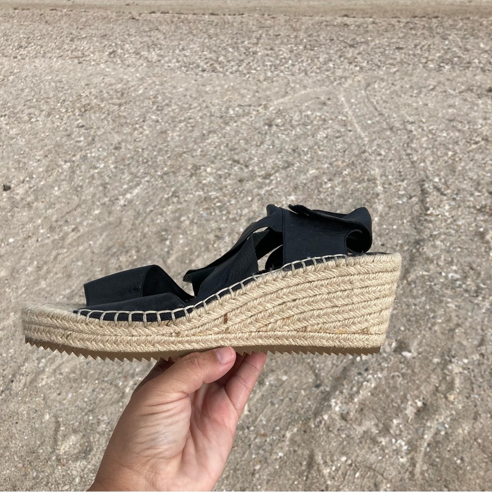 Eileen Fisher Willow Tumbled Leather Wedge Espadrille - Picture 4 of 8